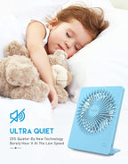Zuvas Desk Fan Battery Operated Fan Rechargeable 180°Tilt Folding Personal Fan - Image 2