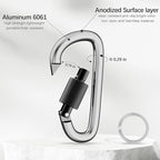 sprookber 3" Locking Carabiners | Keychain Carbineers D Ring Key Clip Spring - Image 4