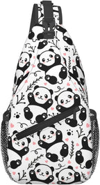 Cute Panda Sling Bag For Women Men Funny Backpack Crossbody Shoulder Bag Sling by Unknown