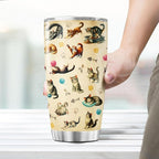 Cute Cat Pattern Travel Mug, 20oz Insulated Stainless Steel Tumbler - Image 6