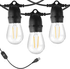 BRIMAX 24.6Ft USB Powered String Lights, 10 LED Bulbs Waterproof & Shatterproof by BRIMAX