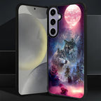 for Samsung Galaxy S24 S25 Case, Star Two Wolfs Howling Pattern Graphic Design - Image 6