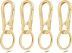 4Pack Small Keychain Rings, Metal Key Carabiner Clip, Mini EDC Key Ring Chain by CooBigo