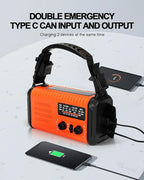 Emergency Crank Radio, 20000mAh / 74000mWh Solar Hand Crank Weather Radio - Image 3