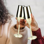 TJ Unbreakable 8 Oz Stainless Steel Champagne Flutes- Gold Champagne Glasses - Image 6