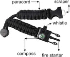 ZHIYE Survival Paracord Bracelet Flint Fire Starter Scraper Compass Wilderness - Image 2