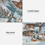 Farmhouse Throw Pillow Covers 18x18 Winter Snow Tree Set of 2 Pillow Cases - Image 7