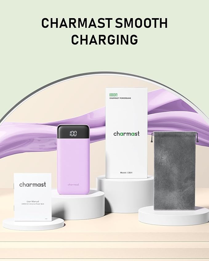 charmast Portable Charger with Built in Cables, 10000mAh Slim Power Bank - Image 9