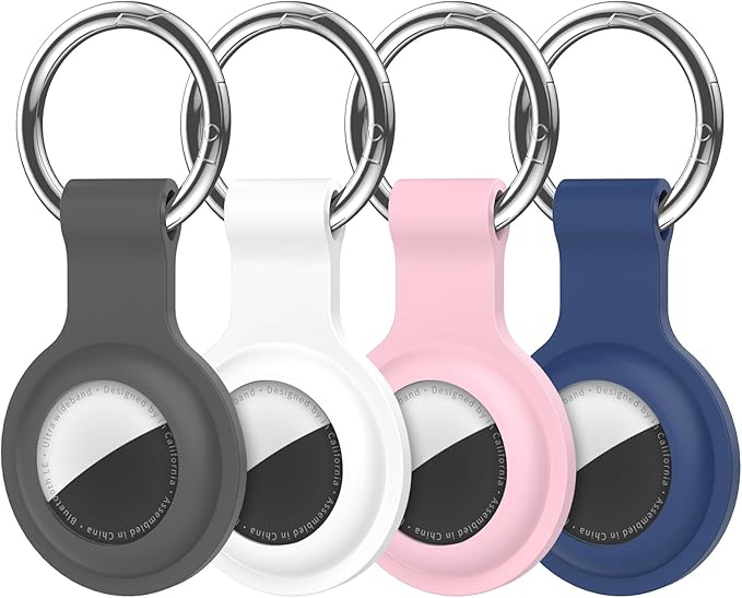 Compatible with AirTag Holder Case Keychain 4 Pack, by HATALKIN