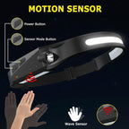 Rechargeable Headlamp 3PCS, 230° Wide Beam Head Lamp, Motion Sensor LED - Image 3
