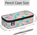 Tie Dye Pencil Case Pink Blue Ring Spray Artistic Design Pencil Bag Pen Markers - Image 2