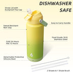 BJPKPK Water Bottle with Straw Lid, 24oz Vacuum Insulated Water Bottles - Image 3