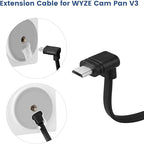 2-Pack 30 ft Cable for WYZE Cam Pan V3 Outdoor Camera, Micro USB 90 Degree - Image 3