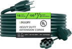 Outdoor Extension Cord Waterproof 100 FT, Flexible 100% Copper 3 Prong by UBOORY