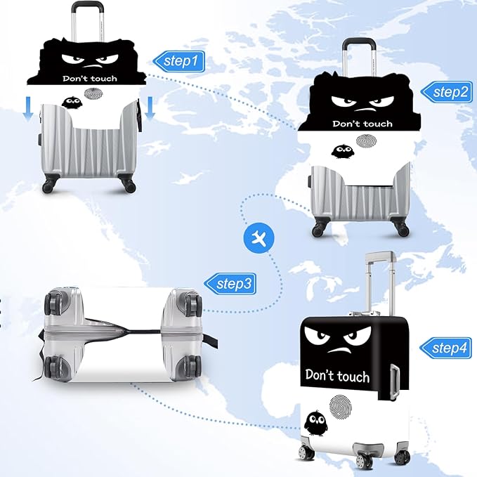 ANNA QUEEN Funny Don't Touch Luggage Cover, Stretchable Suitcase Protector - Image 6