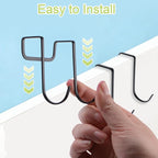 12Pcs Over Cabinet Double Hooks, Stainless Steel Over Cupboard Door Towel - Image 5