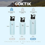 COKTIK 40oz Sports Water Bottle, Stainless Steel Water Bottle - Image 2