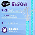 TECEUM Reflective Paracord Rope 1000 – 1000ft/200ft/100ft/50ft – 40+ Colors – - Image 3