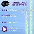 TECEUM Reflective Paracord Rope 1000 – 1000ft/200ft/100ft/50ft – 40+ Colors – - Image 3