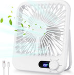 Travel Fan for Sleeping, 6.8" Small Portable Fan Rechargeable Battery Powered by Cooperwin
