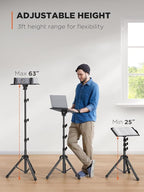 AMADA HOMEFURNISHING Foldable Projector Tripod, Adjustable Height 25-63 Inch - Image 6