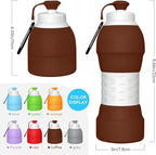 Collapsible Lightweight 20oz Water Bottle, Food-Grade Silicone BPA Free - Image 6