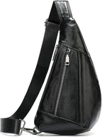 Hebetag Leather Crossbody Sling Bag by Hebetag