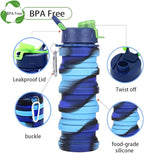 Silicone Collapsible Water Bottles, 16oz 500ml Portable Foldable Expandable - Image 3