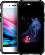 for iPhone 7 Plus/8 Plus Case, Galaxy Fox Wolf Pattern Graphic Design Girl Boy by FKBRCL4U