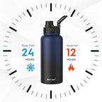 Navigate 32 oz Stainless Steel Insulated Water Bottle, Double Walled Leak Proof - Image 2