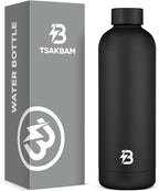 Insulated Water Bottle with Lid, 25 oz Reusable Leak-Proof Metal Stainless by TSAKBAM