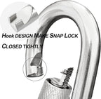 Locking Carabiner Clips, Stainless Steel Spring Snap Hook Locking Carabiner - Image 6