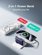 Portable Charger with Built-in Cables & Wall Plug, 10000mAh Power Bank - Image 2