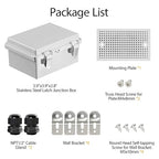 LeMotech Electrical Box, IP67 Waterproof Hinged Cover Stainless Steel Latch - Image 9