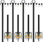 NUERPO 4 Pack String Light Poles, Metal Poles by NUERPO