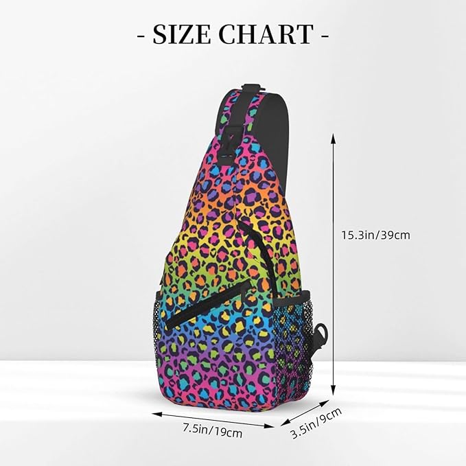 Rainbow Leopard Print Crossbody Sling Bags - Image 2