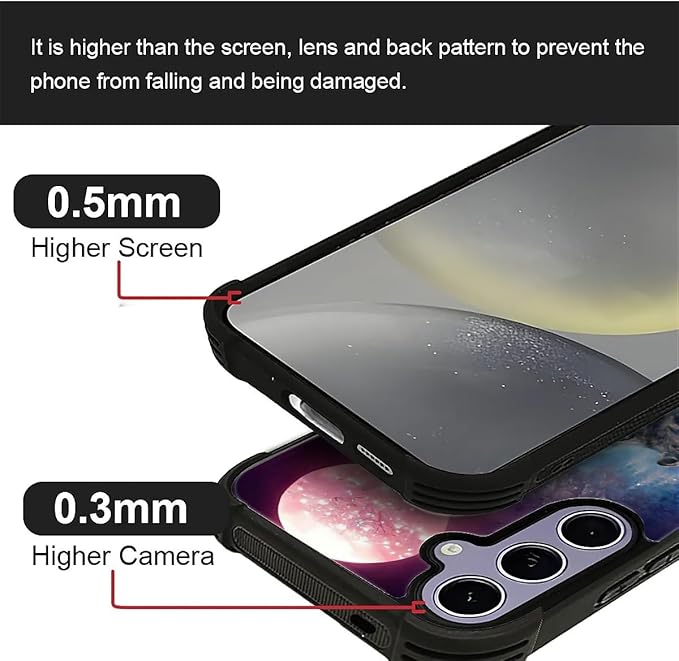 for Samsung Galaxy S24 S25 Case, Star Two Wolfs Howling Pattern Graphic Design - Image 4