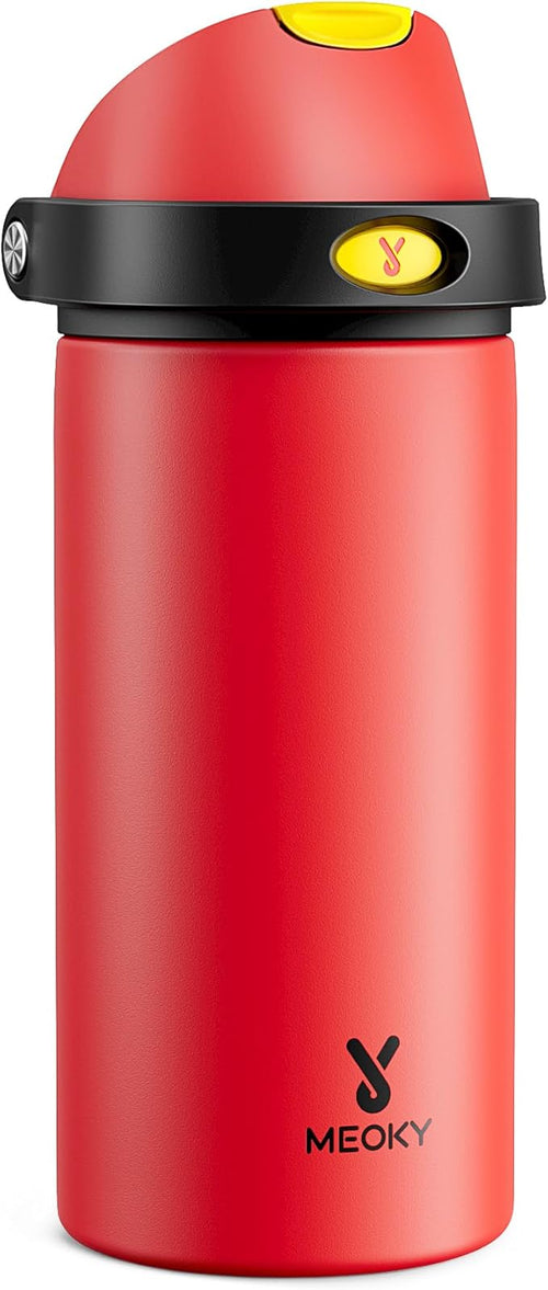 18 oz Kids Water Bottle for Sports: Meoky 18 oz Stainless Steel Insulated Water by MEOKY