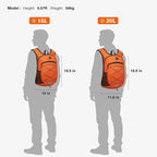 Ultra-Light Soft Daypack 15L/20L, Cushioned Breathable Back Panel Backpack - Image 5