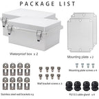 2Pcs Outdoor Waterproof Electrical Junction Box Weatherproof IP67 ABS Plastic - Image 4