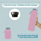 Collapsible Water Bottles 17oz, Odorless BPA-Free Silicone, Leak-Proof Foldable - Image 3