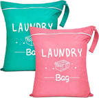 2 Pcs Large Travel Laundry Bag Waterproof Wet Dry Bag Washable Dirty Clothes by Sylfairy