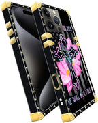 Compatible with iPhone 16 Pro Max Case, Praying Cross Hands Luxury Golden - Image 3