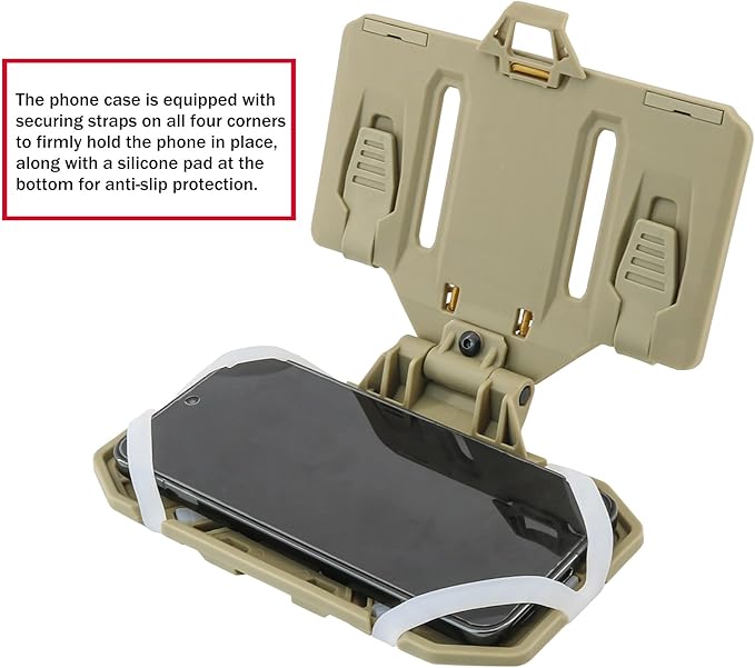 Phone Mount MOLLE Vest Plate Carrier Tactical Phone Holder, Quick Release Flip - Image 3