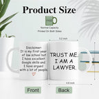 RZHV Trust Me I Am A Lawyer 11 Oz White Novelty Mug, Funny Lawyer Coffee - Image 2