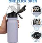 BJPKPK Water Bottle with Straw 18oz Insulated Water Bottles Reusable Stainless - Image 3