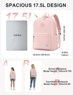 VASCHY Lightweight Backpack for School, Water Resistant Classic Bookbag - Image 2