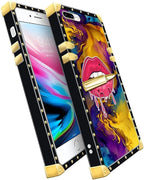 Compatible with iPhone 8 Plus 7 Plus Case, Cool Corlorful Lip Marble Luxury - Image 3