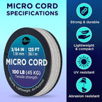 TECEUM Micro Paracord – 1.18 mm X 125 ft – Micro Utility Cord – Thin Braided - Image 4