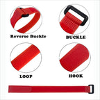 10 Pack Reusable Fastening Cable Ties and Cable Straps Red Color, Adjustable - Image 4